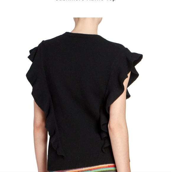 RED Saks Fifth Avenue Black Ruffle Top - Picture 4 of 11